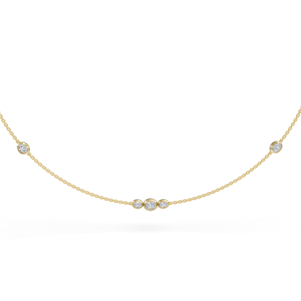 Radiant Trio Diamond Necklace | Diamond Necklace For Women