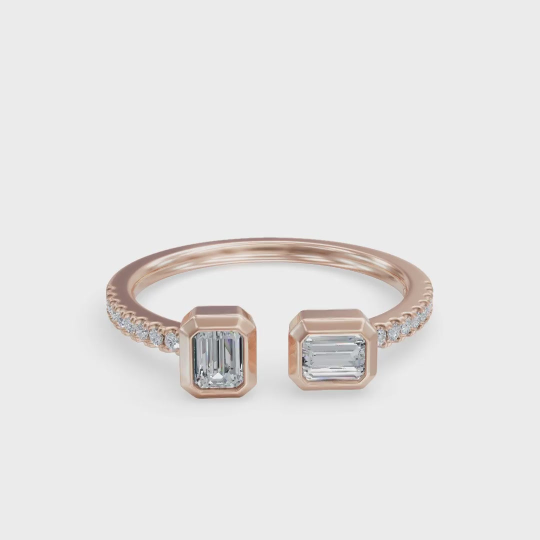 2 Stone Gap 925 Sterling Silver Lab Grown Diamond Ring – Opa Diamonds