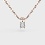 Load and play video in Gallery viewer, Tiny Baguette Diamond Pendant | Baguette Diamond Necklace for Women
