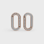 Load and play video in Gallery viewer, Gray Loop Enamel Earrings | Diamond Stud Earrings
