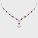 Load and play video in Gallery viewer, Radiant Amethyst Necklace | Gold Diamond Necklace
