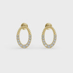 Load and play video in Gallery viewer, Oval Pebble Diamond Earrings | Diamond earrings | Everyday earrings
