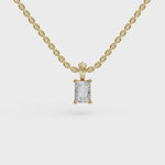 Load and play video in Gallery viewer, Tiny Baguette Diamond Pendant | Baguette Diamond Necklace for Women
