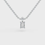 Load and play video in Gallery viewer, Tiny Baguette Diamond Pendant | Baguette Diamond Necklace for Women
